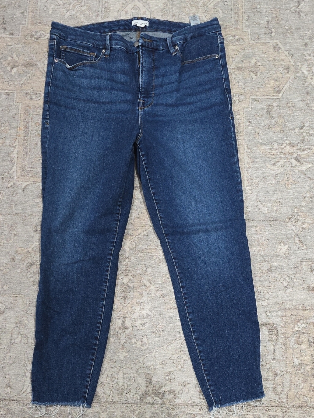 Good American Good Legs Crop Dark Blue Skinny Jeans